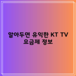 알아두면 유익한 KT TV 요금제 정보