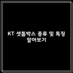 KT 셋톱박스 종류 및 특징 알아보기