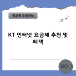 KT 인터넷 요금제 추천 및 혜택