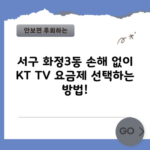 서구 화정3동 손해 없이 KT TV 요금제 선택하는 방법!