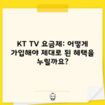 KT TV 요금제: 어떻게 가입해야 제대로 된 혜택을 누릴까요?