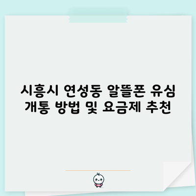 시흥시 연성동 알뜰폰 유심 kt 바로 유심 아이즈 리브 개통 방법 및 요금제 추천