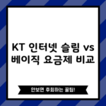 KT 인터넷 슬림 vs 베이직 요금제 비교