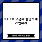 KT TV 요금제 현명하게 가입하기