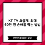 KT TV 요금제, 최대 60만 원 손해를 막는 방법