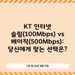 KT 인터넷 슬림(100Mbps) vs 베이직(500Mbps): 당신에게 맞는 선택은?