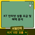 KT 인터넷 상품 요금 및 혜택 분석