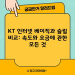 KT 인터넷 베이직과 슬림 비교: 속도와 요금에 관한 모든 것