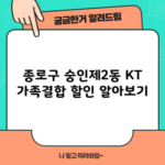 종로구 숭인제2동 KT 가족결합 할인 알아보기