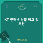 KT 인터넷 상품 비교 및 추천