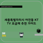 세종특별자치시 어진동 KT TV 요금제 추천 가이드