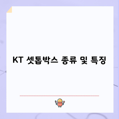 KT 셋톱박스 종류 및 특징