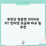 무안군 망운면 2024년 KT 인터넷 요금제 비교 및 추천