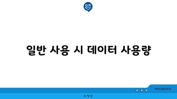 일반 사용 시 데이터 사용량