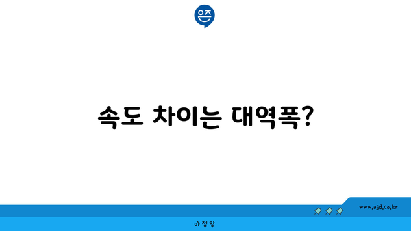 속도 차이는 대역폭?