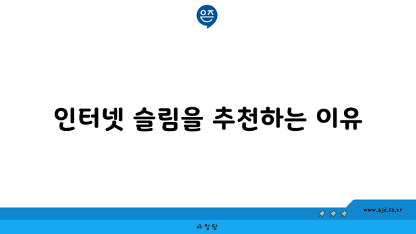 인터넷 슬림을 추천하는 이유