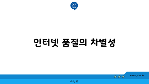 인터넷 품질의 차별성