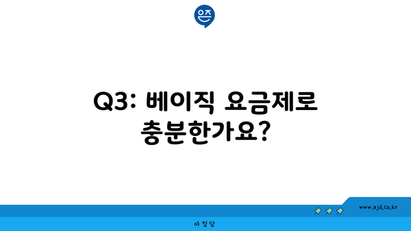 Q3: 베이직 요금제로 충분한가요?