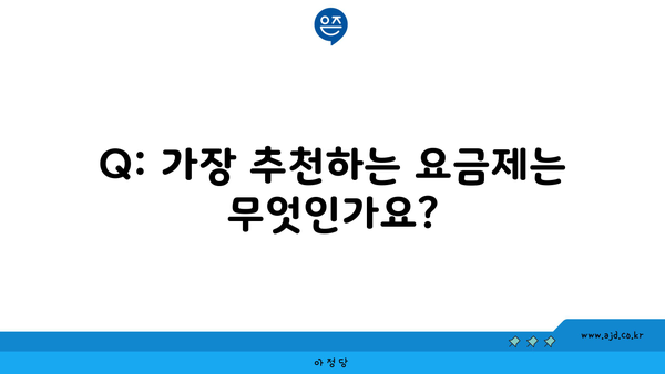 Q: 가장 추천하는 요금제는 무엇인가요?