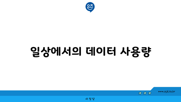 일상에서의 데이터 사용량