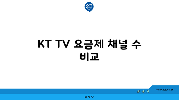 KT TV 요금제 채널 수 비교