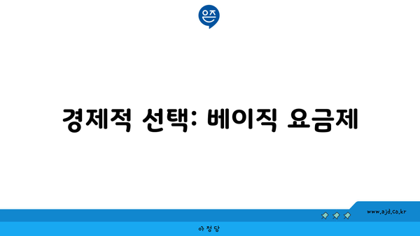 경제적 선택: 베이직 요금제