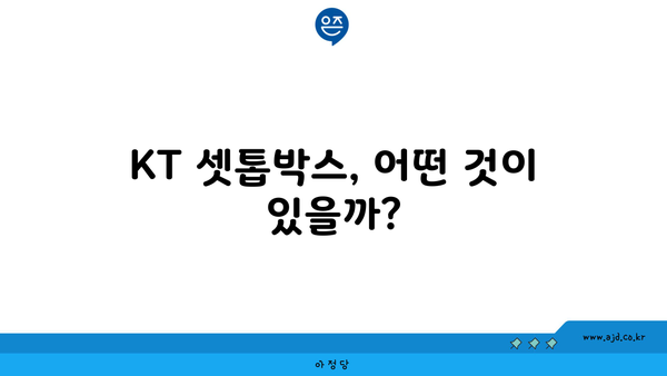 KT 셋톱박스, 어떤 것이 있을까?