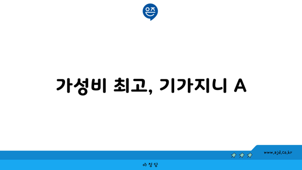 가성비 최고, 기가지니 A