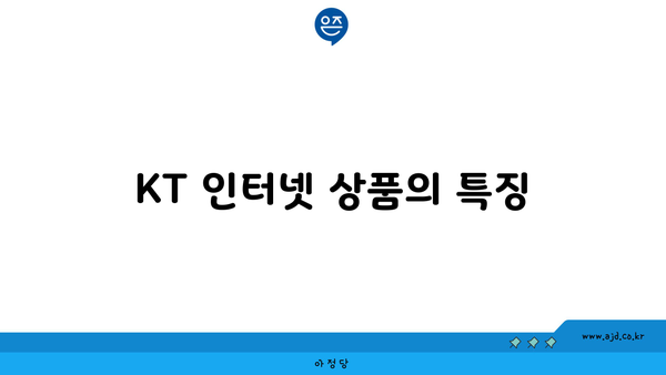 KT 인터넷 상품의 특징