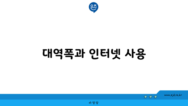 대역폭과 인터넷 사용