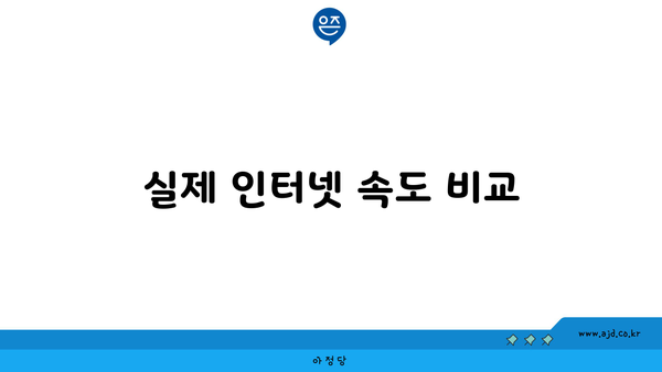 실제 인터넷 속도 비교