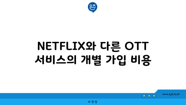 NETFLIX와 다른 OTT 서비스의 개별 가입 비용