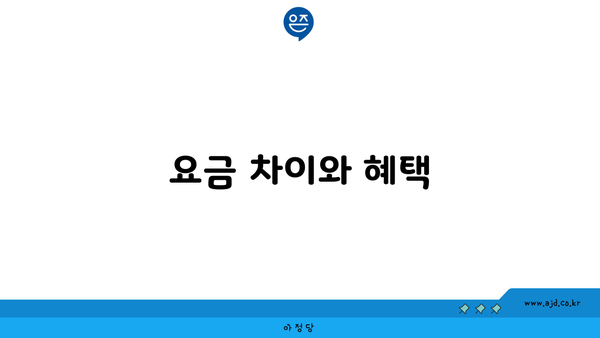 요금 차이와 혜택