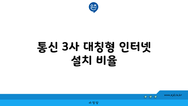 통신 3사 대칭형 인터넷 설치 비율