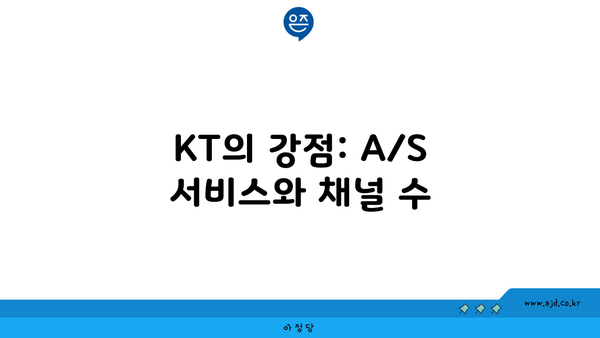 KT의 강점: A/S 서비스와 채널 수