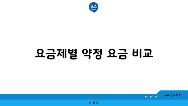 요금제별 약정 요금 비교