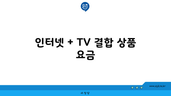 인터넷 + TV 결합 상품 요금