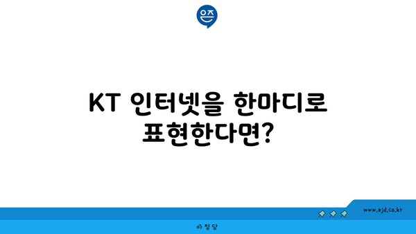 KT 인터넷을 한마디로 표현한다면?