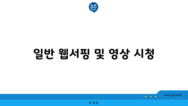 일반 웹서핑 및 영상 시청