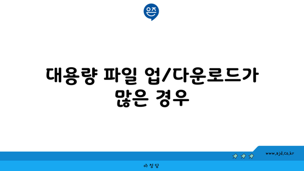 대용량 파일 업/다운로드가 많은 경우