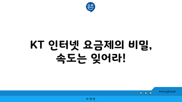 KT 인터넷 요금제의 비밀, 속도는 잊어라!