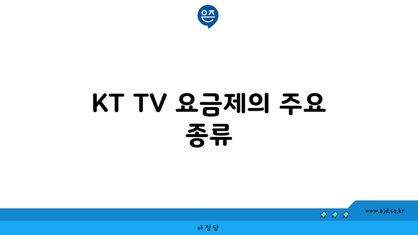 KT TV 요금제의 주요 종류