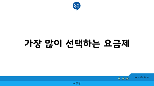 가장 많이 선택하는 요금제