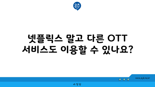 넷플릭스 말고 다른 OTT 서비스도 이용할 수 있나요?