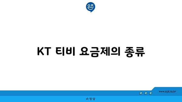 KT 티비 요금제의 종류