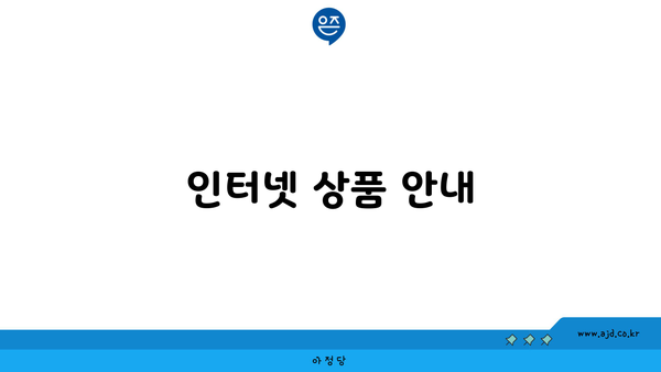 인터넷 상품 안내