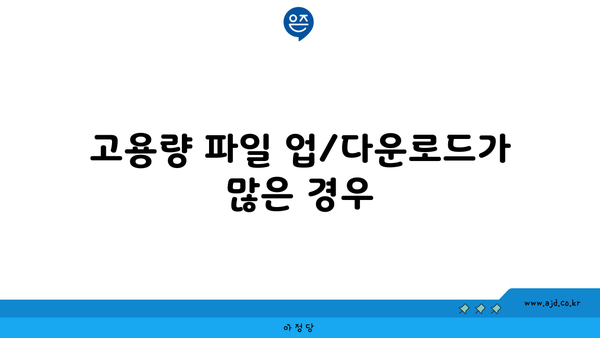 고용량 파일 업/다운로드가 많은 경우