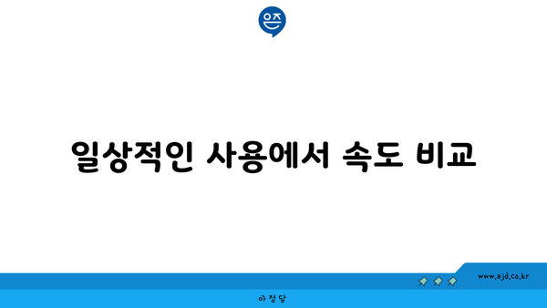 일상적인 사용에서 속도 비교