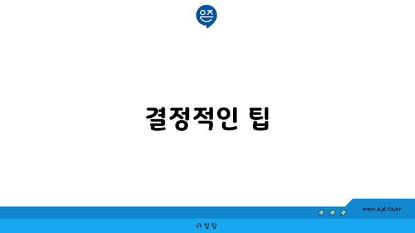 결정적인 팁