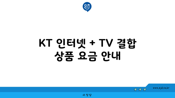 KT 인터넷 + TV 결합 상품 요금 안내